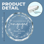 Custom Name Engagement Gifts for Couples - Personalized Glass Ornament