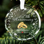 Custom Name 60th Anniversary Gifts for Couples - Personalized Glass Ornament