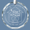 New Home New Beginning New Memories - Couple Personalized Custom Circle Glass Ornament - Gift For Husband Wife, Anniversary