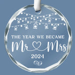 Custom Wedding Year Gifts for Newlyweds - Personalized Glass Ornament