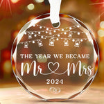Custom Wedding Year Gifts for Newlyweds - Personalized Glass Ornament
