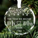 Custom Wedding Year Gifts for Newlyweds - Personalized Glass Ornament