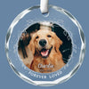 Custom Photo My Heart Will Always Wear The Pawprints Left By You - Memorial Personalized Custom Circle Glass Ornament - Christmas Gift, Sympathy Gift For Pet Owners, Pet Lovers