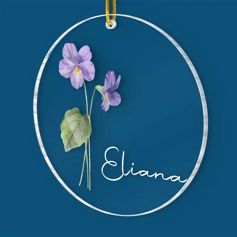Custom Name Violet Flower Christmas Gifts - Personalized Ornament