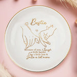 Custom Name Bestie Friendship Gifts - Personalized Jewelry Dish