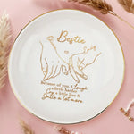 Custom Name Bestie Friendship Gifts - Personalized Jewelry Dish