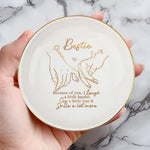 Custom Name Bestie Friendship Gifts - Personalized Jewelry Dish