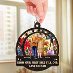 Custom Name First Kiss Last Breath Couple Gifts - Personalized Suncatcher Ornament
