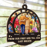 Custom Name First Kiss Last Breath Couple Gifts - Personalized Suncatcher Ornament