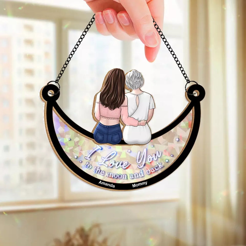 Custom Name Mother Daughter Love Gifts - Personalized Window Hanging Suncatcher