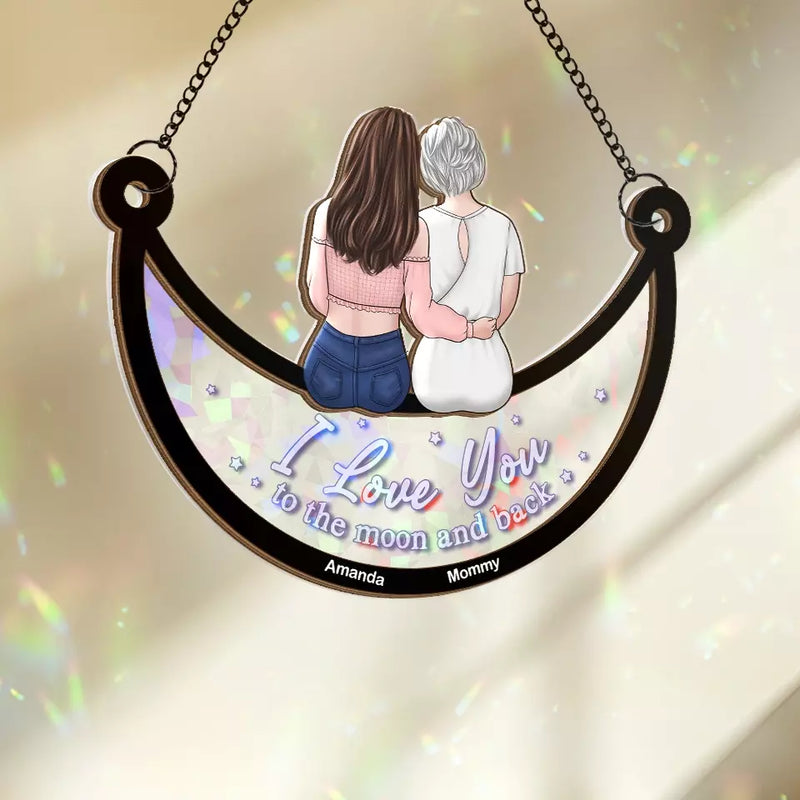 Custom Name Mother Daughter Love Gifts - Personalized Window Hanging Suncatcher