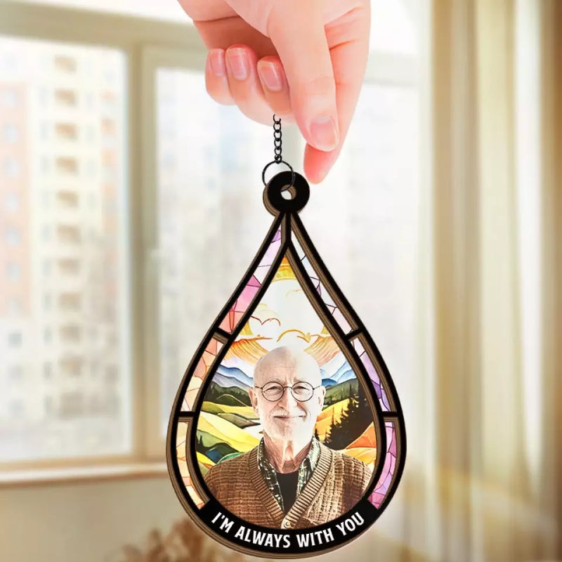Custom Photo Memorial Tribute - Personalized Suncatcher Ornament