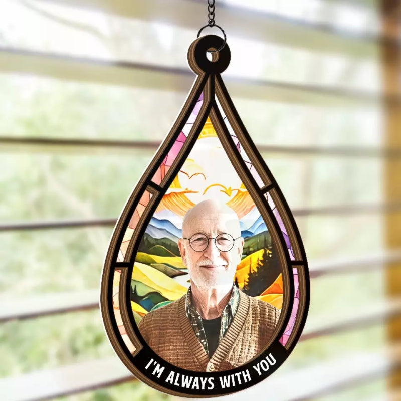 Custom Photo Memorial Tribute - Personalized Suncatcher Ornament