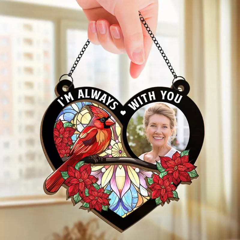 Custom Photo Cardinal Memorial Gifts - Personalized Suncatcher Ornament