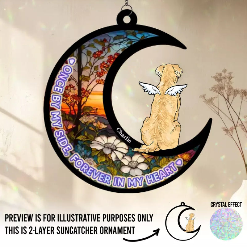 Custom Name Memorial Dog Gifts - Personalized Window Hanging Suncatcher