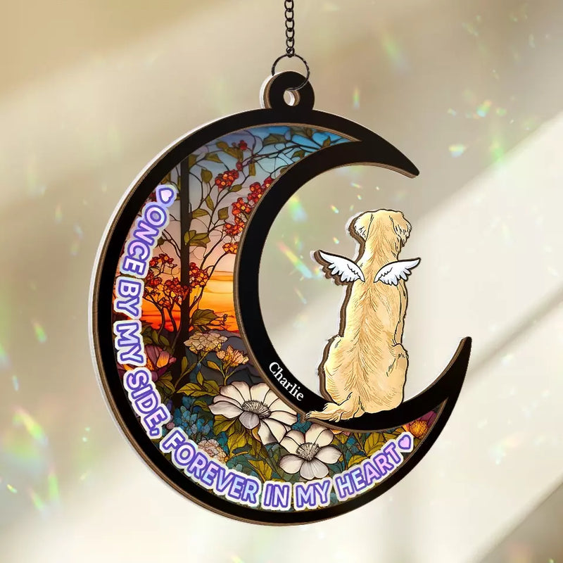Custom Name Memorial Dog Gifts - Personalized Window Hanging Suncatcher