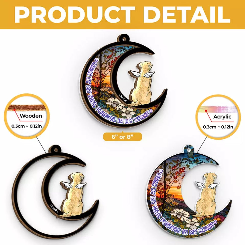 Custom Name Memorial Dog Gifts - Personalized Window Hanging Suncatcher