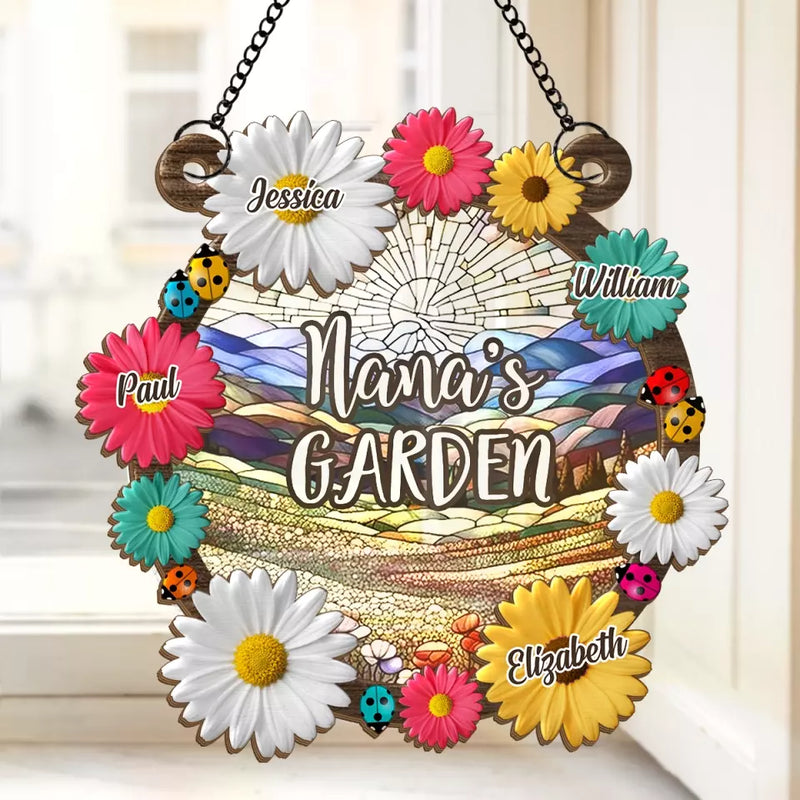 Custom Name Garden Gifts for Nana - Personalized Suncatcher Ornament