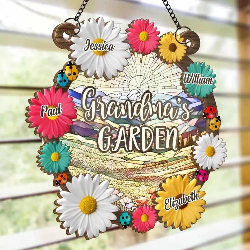 Custom Name Garden Gifts for Nana - Personalized Suncatcher Ornament