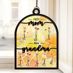 Custom Name First Mom Now Grandma Gifts - Personalized Suncatcher Ornament