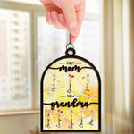 Custom Name First Mom Now Grandma Gifts - Personalized Suncatcher Ornament
