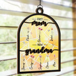 Custom Name First Mom Now Grandma Gifts - Personalized Suncatcher Ornament