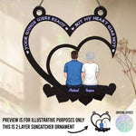 Custom Name Memorial Angel Family Gifts - Personalized Window Hanging Suncatcher