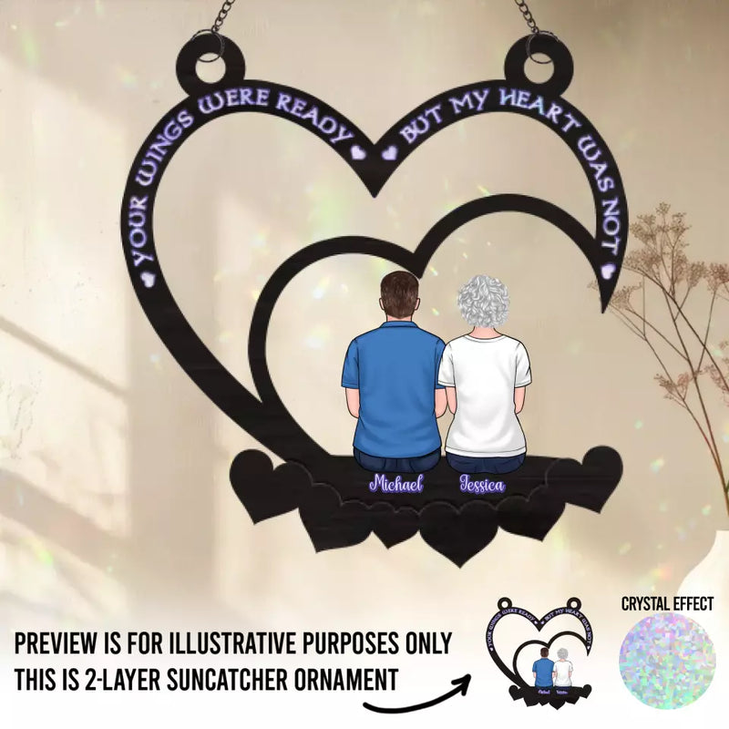 Custom Name Memorial Angel Family Gifts - Personalized Window Hanging Suncatcher