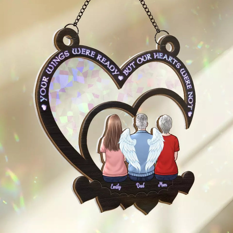Custom Name Memorial Angel Family Gifts - Personalized Window Hanging Suncatcher
