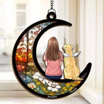 Custom Name Angel Dog Memorial Gifts - Personalized Suncatcher Ornament