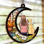 Custom Name Angel Dog Memorial Gifts - Personalized Suncatcher Ornament
