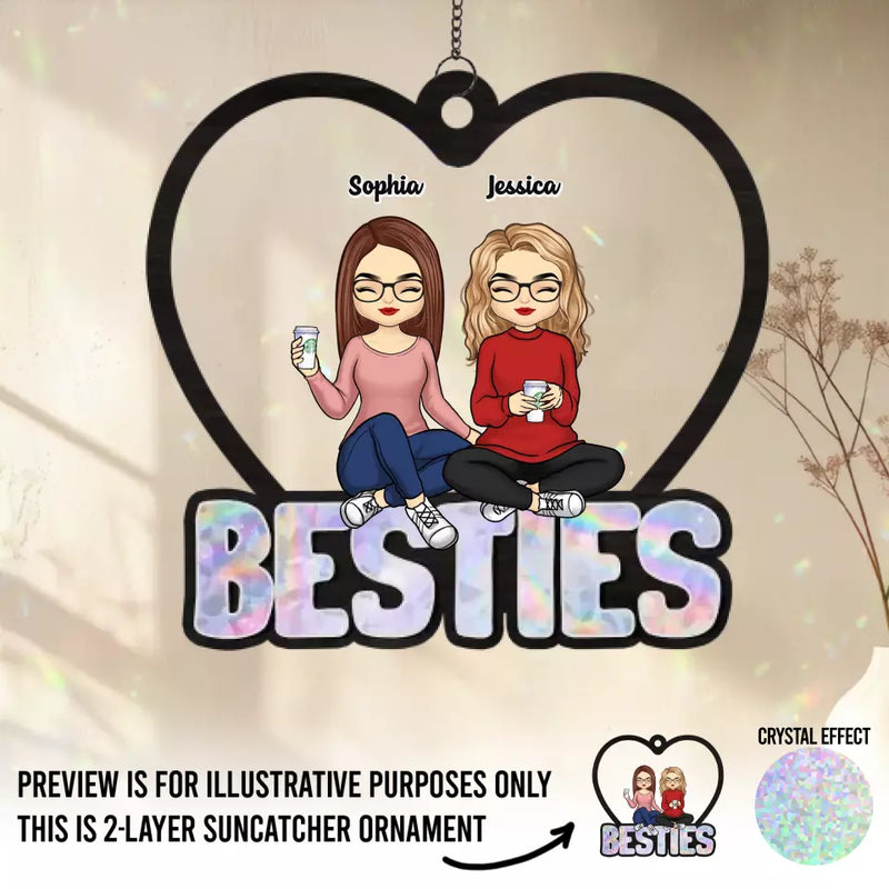 Custom Name Best Friend Gifts for Women - Personalized Window Hanging Suncatcher