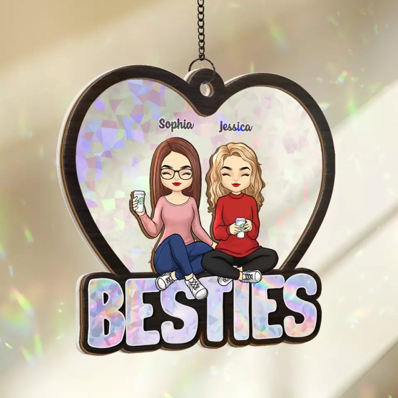 Custom Name Best Friend Gifts for Women - Personalized Window Hanging Suncatcher