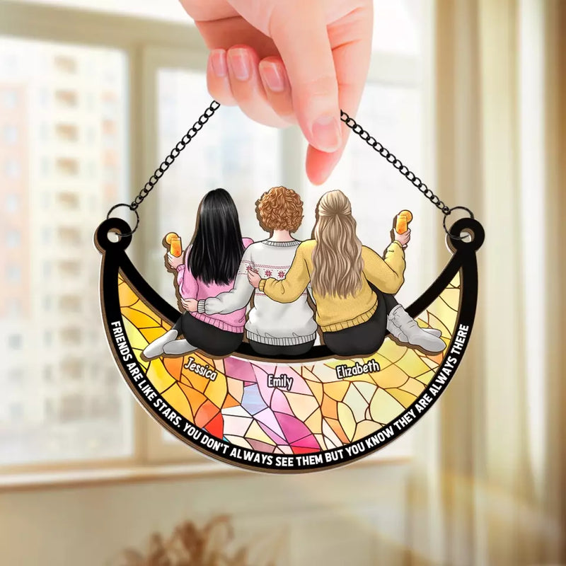 Custom Name Best Friend Gifts for Women - Personalized Suncatcher Ornament