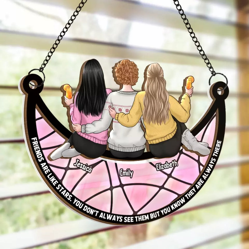 Custom Name Best Friend Gifts for Women - Personalized Suncatcher Ornament