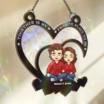 Custom Name Couple Love Decor - Personalized Window Hanging Suncatcher