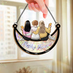 Custom Name Best Friends Gifts for Women - Personalized Window Hanging Suncatcher