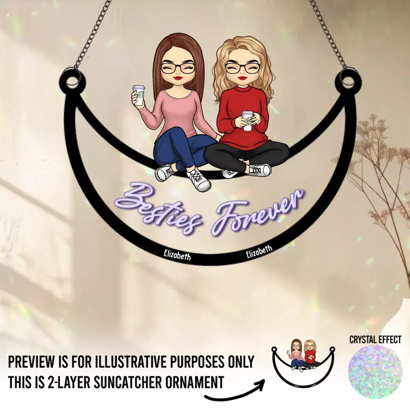 Custom Name Best Friends Gifts - Personalized Window Hanging Suncatcher