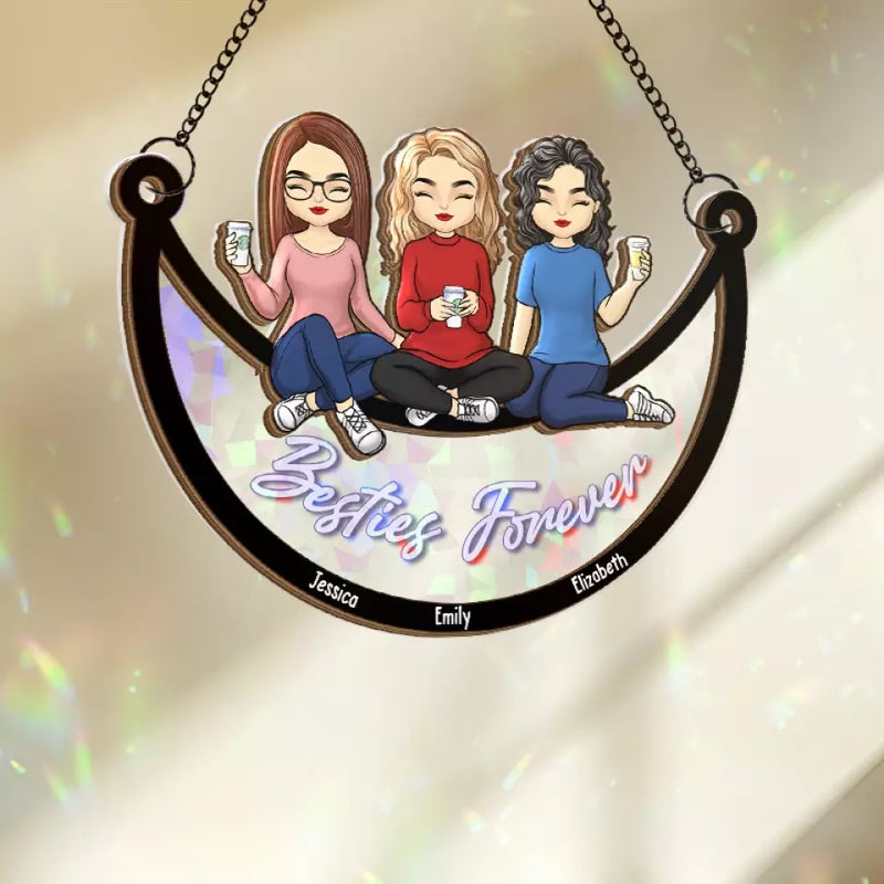 Custom Name Best Friends Gifts - Personalized Window Hanging Suncatcher
