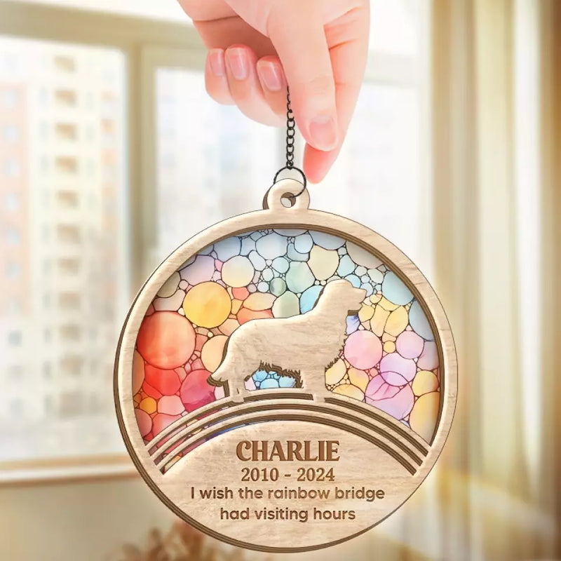 Custom Pet Memorial Gifts for Dog Lovers - Personalized Suncatcher Ornament