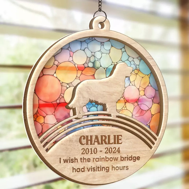 Custom Pet Memorial Gifts for Dog Lovers - Personalized Suncatcher Ornament