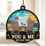 Custom Name Couple Sunset Gifts - Personalized Suncatcher Ornament