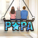 Custom Family Papa Gifts - Personalized Suncatcher Ornament