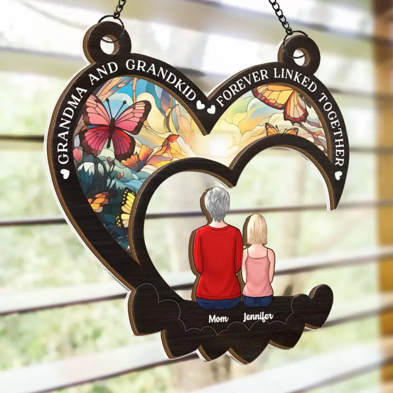 Custom Name Grandma and Granddaughter Gifts - Personalized Suncatcher Ornament