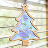 My Heart Is With My Family - Family Personalized Window Hanging Suncatcher - Christmas Gift For Family Members