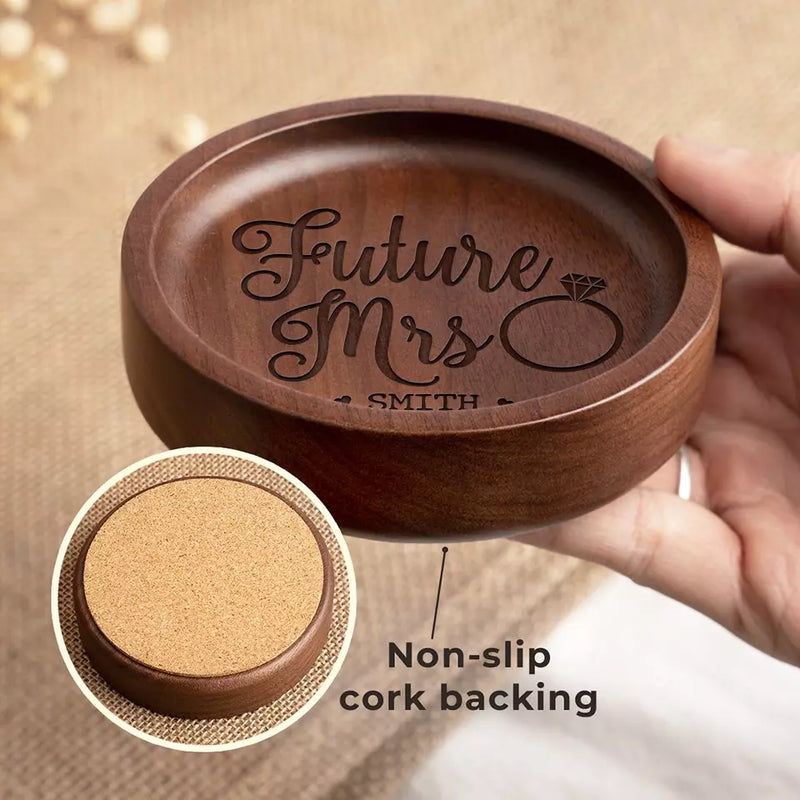 Custom Name Future Mrs Wedding Gift for Bride - Personalized Jewelry Dish
