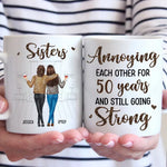Custom Name Sister Gifts for 50 Years - Personalized Mugs