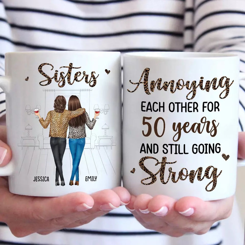 Custom Name Sister Gifts for 50 Years - Personalized Mugs