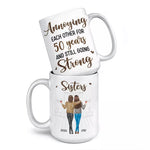 Custom Name Sister Gifts for 50 Years - Personalized Mugs