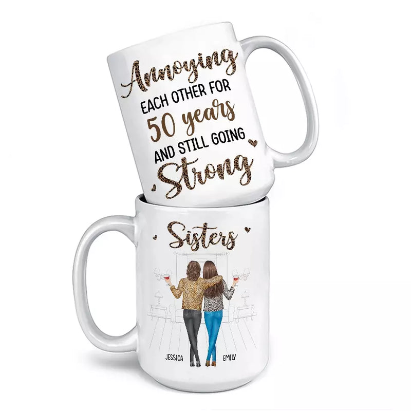 Custom Name Sister Gifts for 50 Years - Personalized Mugs